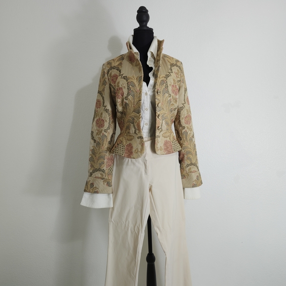 Emmanuel Ungaro Dior Reminiscent Luxury Brocade Peplum Suit Yves $t Lauren - Picture 2 of 16